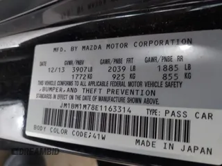2014 Mazda 3 i Grand Touring with VIN JM1BM1M78E1163314, listed as a IAAI auction lot 41578305 with 159,434 mi miles and . Bid and sale history available at DreamBid. Image 9.