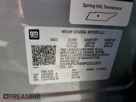 2023 Cadillac XT6 FWD Premium Luxury z VIN 1GYKPCRS5PZ212337, wystawiony jako Copart lot #46283655 z przebiegiem 15 660 mil mil oraz Szkody całkowita. Historia ofert i sprzedaży dostępna na DreamBid. Obrazek 13.