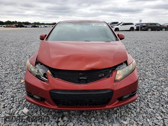2012 Honda Civic Cpe Si with VIN 2HGFG4A54CH702346, listed as a Copart auction lot 52257745 with 142,564 mi miles and Salvage Title. Bid and sale history available at carsss.com. Image 5.
