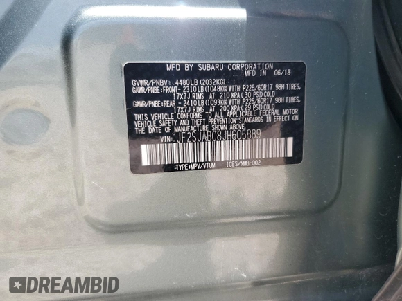 2018 Subaru Forester with VIN JF2SJABC8JH605889, listed as a Copart auction lot 56514295 with 77,900 mi miles and Clean title. Bid and sale history available at DreamBid. Image 12.