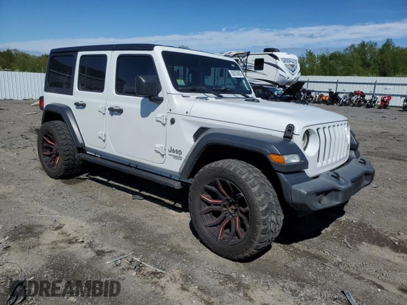 2018 Jeep Wrangler Unlimited Sport S with VIN 1C4HJXDN4JW240844, listed as a Copart auction lot 55578405 with 70,369 mi miles and Salvage title. Bid and sale history available at DreamBid. Image 4.