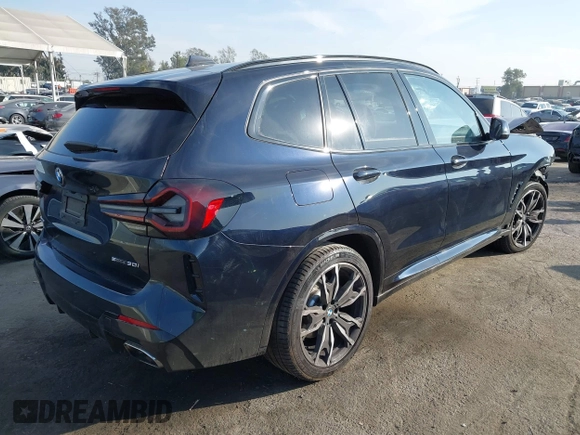 2024 BMW X3 sDrive30i with VIN WBX47DP07RN272655, listed as a IAAI auction lot 41018753 with 11,330 mi miles and . Bid and sale history available at DreamBid. Image 4.