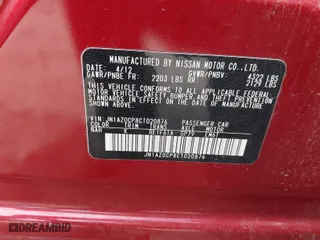 2012 Nissan LEAF SL with VIN JN1AZ0CP8CT020876, listed as a IAAI auction lot 38734212 with 42,787 mi miles. Bid and sale history available at carsss.com. Image 9.