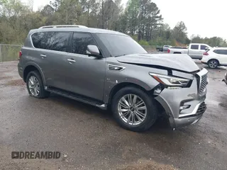 2018 Infiniti QX80 with VIN JN8AZ2NFXJ9664942, listed as a IAAI auction lot 41817171 with 126,294 mi miles. Bid and sale history available at carsss.com. Image 1.