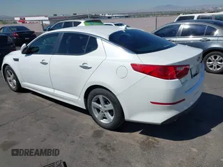 2015 Kia Optima LX with VIN KNAGM4A75F5659092, listed as a IAAI auction lot 42048013 with 191,446 mi miles. Bid and sale history available at carsss.com. Image 3.