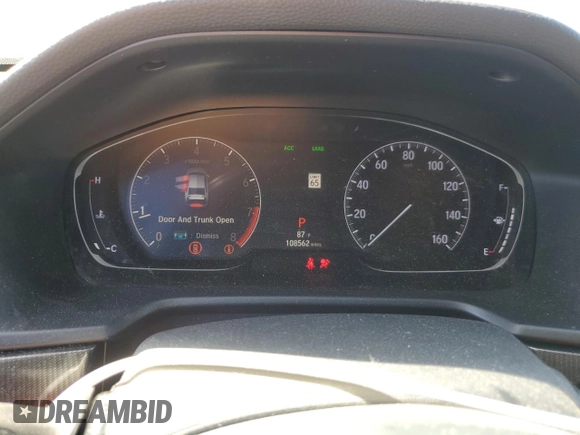 2019 Honda Accord Sport with VIN 1HGCV2F31KA006187, listed as a Copart auction lot 57323625 with 108,562 mi miles and Salvage title. Bid and sale history available at DreamBid. Image 9.