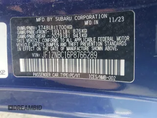 2023 Toyota 86 с VIN JF1ZNBC16P8766289, выставлен на аукционе Copart как лот 53618495 с пробегом 13 951 миль миль и Списание • Salvage title. История ставок и продаж доступна на DreamBid. Изображение 15.