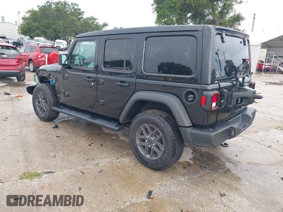 2025 Jeep Wrangler Sport S with VIN 1C4PJXDG9SW559915, listed as a IAAI auction lot 42653116 with 1,730 mi miles and . Bid and sale history available at DreamBid. Image 3.