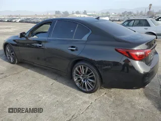 2021 Infiniti Q50 Red Sport 400 with VIN JN1FV7DP8MM850388, listed as a Copart auction lot 86922294 with 50,220 mi miles and Salvage Title. Bid and sale history available at DreamBid. Image 2.