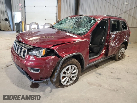 2021 Jeep Grand Cherokee Laredo E with VIN 1C4RJFAG0MC615509, listed as a Copart auction lot 62733185 with 38,762 mi miles and Salvage title. Bid and sale history available at DreamBid. Image 1.