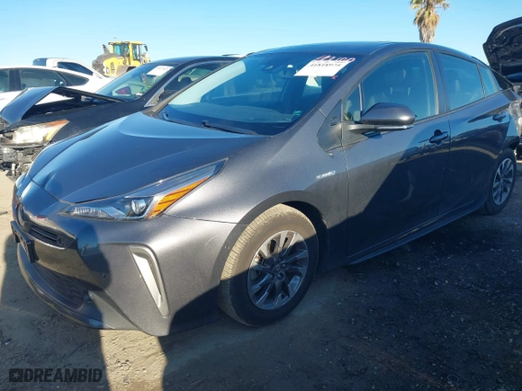 2022 Toyota Prius L Eco with VIN JTDKAMFUON3182683, listed as a IAAI auction lot 41818975 with 23,278 mi miles. Bid and sale history available at carsss.com. Image 2.