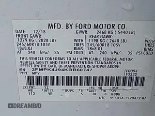 2019 Ford Edge SEL с VIN 2FMPK4J94KBB60747, выставлен на аукционе IAAI как лот 42415327 с пробегом 81 848 миль миль и . История ставок и продаж доступна на DreamBid. Изображение 9.