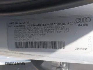 2013 Audi A6 Premium Plus with VIN WAUDFAFC0DN010430, listed as a IAAI auction lot 42603497 with 101,980 mi miles and . Bid and sale history available at DreamBid. Image 9.