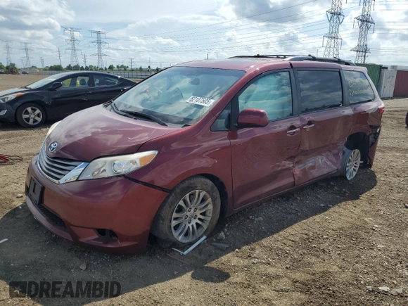 2016 Toyota Sienna XLE with VIN 5TDYK3DC5GS730870, listed as a Copart auction lot 62107505 with 131,619 mi miles and Salvage title. Bid and sale history available at DreamBid. Image 1.