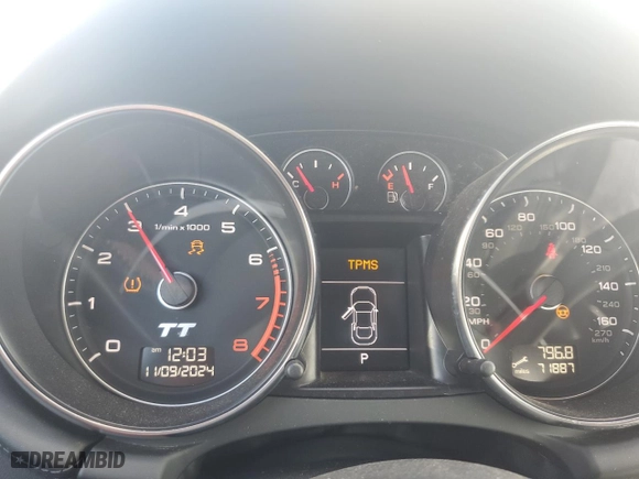 2012 Audi TT 2.0T Premium Plus with VIN TRUBFAFK1C1007291, listed as a Copart auction lot 79767544 with 71,887 mi miles and Non Repairable. Bid and sale history available at carsss.com. Image 9.