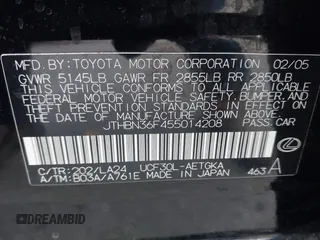 2005 Lexus LS 430 z VIN JTHBN36F455014208, wystawiony jako IAAI lot #42327542 z przebiegiem 125 467 mil mil oraz . Historia ofert i sprzedaży dostępna na DreamBid. Obrazek 9.
