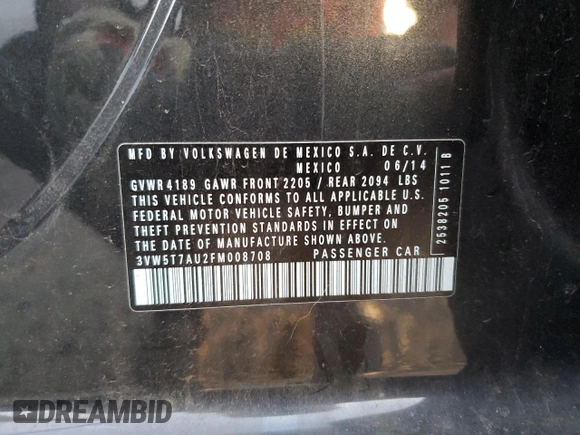 2015 Volkswagen Golf GTI S with VIN 3VW5T7AU2FM008708, listed as a Copart auction lot 78945574 with 80,898 mi miles and Salvage Title. Bid and sale history available at carsss.com. Image 12.