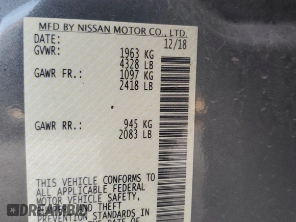2019 Nissan Altima SL with VIN 1N4BL4EV1KC170077, listed as a Copart auction lot 85724684 with 64,089 mi miles and Salvage Title. Bid and sale history available at DreamBid. Image 12.