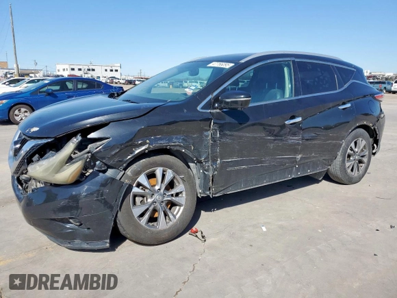 2015 Nissan Murano SL with VIN 5N1AZ2MH5FN267731, listed as a Copart auction lot 47766095 with 210,281 mi miles and Salvage Title. Bid and sale history available at DreamBid. Image 1.