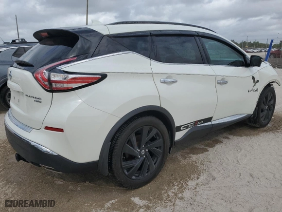 2017 Nissan Murano Platinum with VIN 5N1AZ2MH3HN148689, listed as a Copart auction lot 47865755 with 195,046 mi miles and Salvage Title. Bid and sale history available at carsss.com. Image 3.