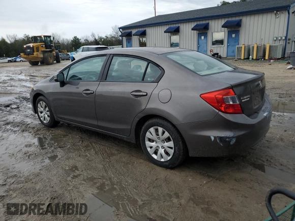 2012 Honda Civic LX с VIN 19XFB2F51CE094632, выставлен на аукционе Copart как лот 45150315 с пробегом 87 750 миль миль и Списание • Salvage title. История ставок и продаж доступна на DreamBid. Изображение 2.