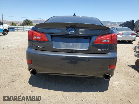 2007 Lexus IS 350 with VIN JTHBE262872008665, listed as a Copart auction lot 65542395 with 127,928 mi miles and Salvage title. Bid and sale history available at DreamBid. Image 6.