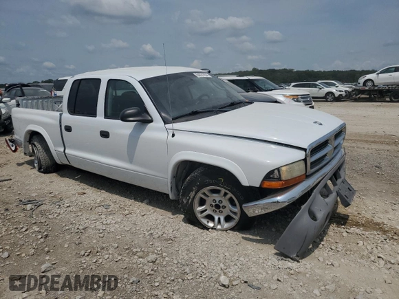 2004 Dodge Dakota SLT with VIN 1D7HL48K14S719751, listed as a Copart auction lot 64031654 with 288,226 mi miles and Salvage Title. Bid and sale history available at DreamBid. Image 4.