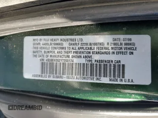 2000 Subaru Legacy L with VIN 4S3BE6352Y7200174, listed as a Copart auction lot 41688515 with 101,766 mi miles and Salvage title. Bid and sale history available at DreamBid. Image 12.