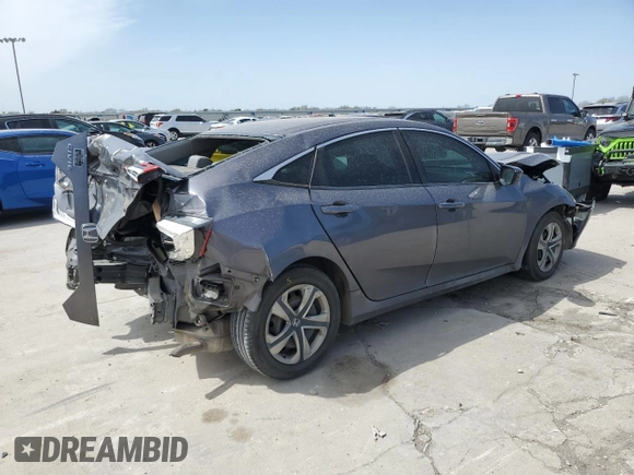 2018 Honda Civic Sedan LX with VIN 2HGFC2F57JH564095, listed as a Copart auction lot 48989425 with 167,925 mi miles and Salvage Title. Bid and sale history available at carsss.com. Image 3.