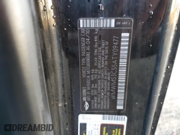2010 MINI Convertible S с VIN WMWMS3C55ATY09477, выставлен на аукционе Copart как лот 78481974 с пробегом 102 954 миль миль и Списание • Salvage title. История ставок и продаж доступна на DreamBid. Изображение 12.