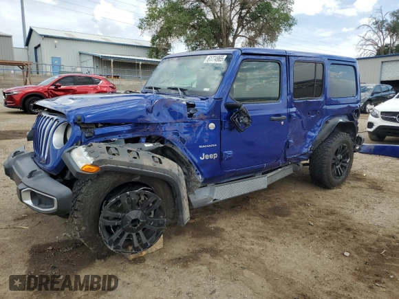 2018 Jeep Wrangler Unlimited Sahara with VIN 1C4HJXEG4JW215801, listed as a Copart auction lot 61774965 with 94,864 mi miles and Salvage title. Bid and sale history available at DreamBid. Image 1.