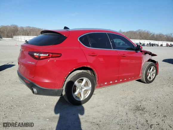 2018 Alfa Romeo Stelvio with VIN ZASFAKANXJ7B89561, listed as a Copart auction lot 42215045 with 82,946 mi miles and Salvage Title. Bid and sale history available at carsss.com. Image 3.