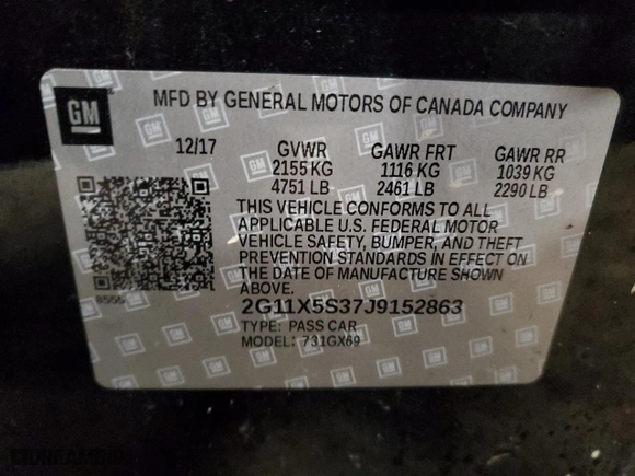 2018 Chevrolet Impala LS with VIN 2G11X5S37J9152863, listed as a Copart auction lot 86641324 with 0 mi miles and Clean Title. Bid and sale history available at carsss.com. Image 13.