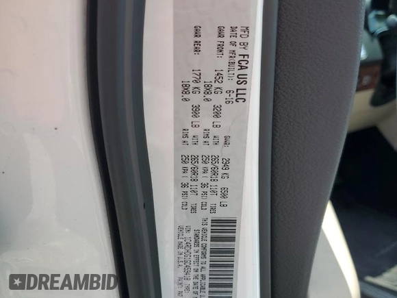 2016 Dodge Durango Limited with VIN 1C4RDHDG1GC459418, listed as a Copart auction lot 64301275 with 114,150 mi miles and Salvage title. Bid and sale history available at DreamBid. Image 13.