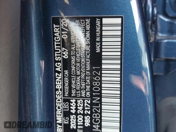 2020 Mercedes-Benz CLA 250 with VIN W1K5J4GB2LN108621, listed as a Copart auction lot 44345814 with 42,947 mi miles and . Bid and sale history available at DreamBid. Image 12.