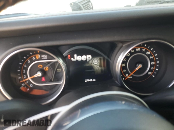 2021 Jeep Gladiator Overland with VIN 1C6HJTFG2ML517477, listed as a Copart auction lot 50061065 with 27,443 mi miles and Salvage title. Bid and sale history available at DreamBid. Image 9.