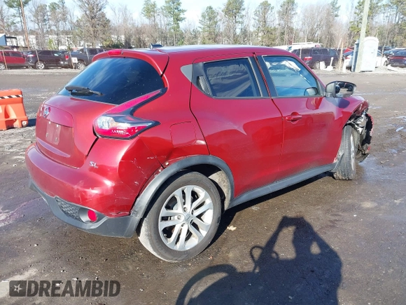 2015 Nissan Juke S with VIN JN8AF5MR9FT509735, listed as a IAAI auction lot 41053066 with 95,833 mi miles. Bid and sale history available at carsss.com. Image 4.