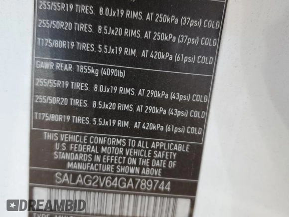 2016 Land Rover LR4 HSE with VIN SALAG2V64GA789744, listed as a Copart auction lot 48533895 with 131,133 mi miles and Salvage title. Bid and sale history available at DreamBid. Image 13.