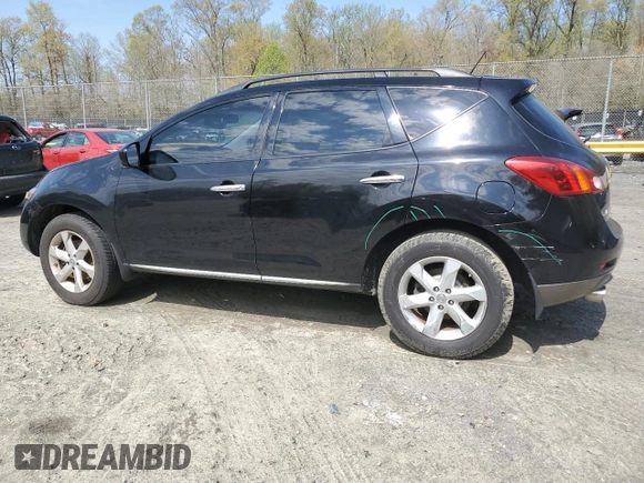 2009 Nissan Murano S with VIN JN8AZ18U59W031086, listed as a Copart auction lot 52848785 with 167,942 mi miles and Salvage Title. Bid and sale history available at carsss.com. Image 2.