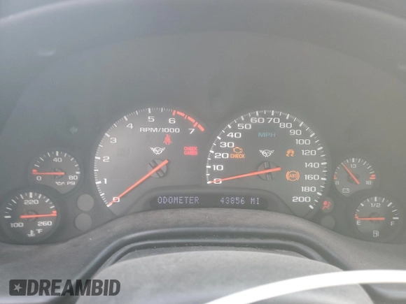 2000 Chevrolet Corvette with VIN 1G1YY22G6Y5114612, listed as a Copart auction lot 75160364 with 43,856 mi miles and Salvage Title. Bid and sale history available at carsss.com. Image 9.