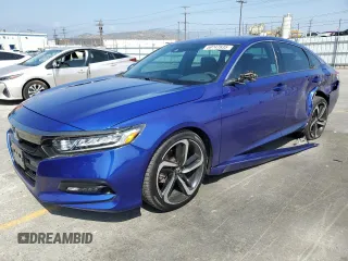 2020 Honda Accord Sport with VIN 1HGCV1F38LA082579, listed as a Copart auction lot 59747635 with 38,558 mi miles and Salvage title. Bid and sale history available at DreamBid. Image 1.