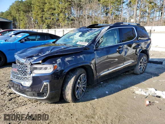 2021 GMC Acadia Denali with VIN 1GKKNXLS9MZ223742, listed as a Copart auction lot 44732335 with 54,007 mi miles and Salvage title. Bid and sale history available at DreamBid. Image 1.