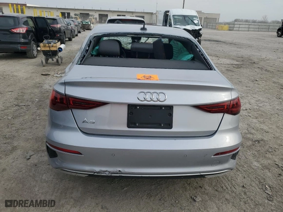 2023 Audi A3 Premium with VIN WAUAUDGY7PA110492, listed as a Copart auction lot 52920615 with 0 mi miles and Salvage Title. Bid and sale history available at carsss.com. Image 6.