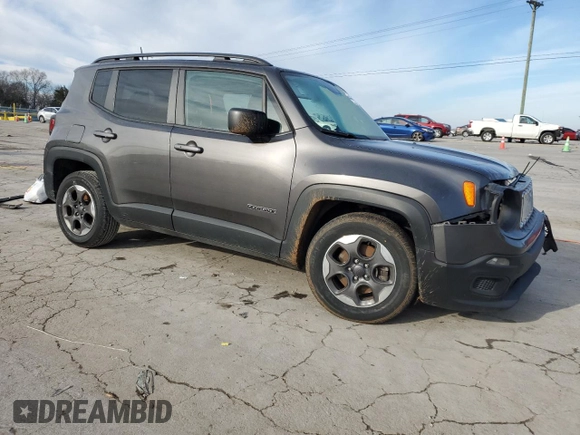 2018 Jeep Renegade Sport with VIN ZACCJAAB6JPG70163, listed as a Copart auction lot 45345065 with 89,540 mi miles and Salvage Title. Bid and sale history available at DreamBid. Image 4.