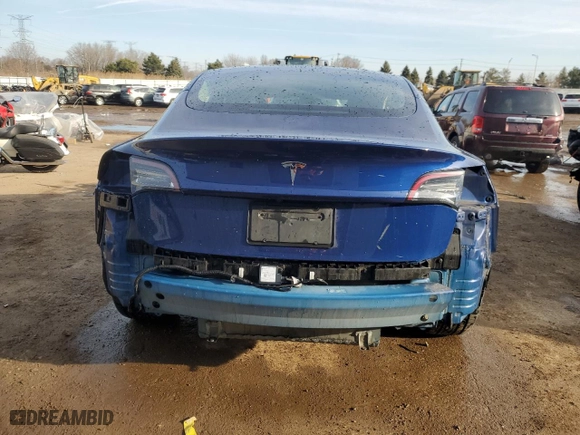 2022 Tesla Model 3 with VIN 5YJ3E1EA1NF369867, listed as a Copart auction lot 48587355 with 81,442 mi miles and Salvage Title. Bid and sale history available at carsss.com. Image 6.