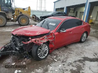 2021 Infiniti Q50 Luxe with VIN JN1EV7BR9MM752423, listed as a Copart auction lot 45055345 with 43,835 mi miles and Salvage Title. Bid and sale history available at carsss.com. Image 1.
