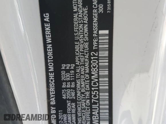 2012 BMW 1 Series 128i z VIN WBAUL7C51CVM83012, wystawiony jako Copart lot #46604615 z przebiegiem 156 565 mil mil oraz Szkody całkowita. Historia ofert i sprzedaży dostępna na DreamBid. Obrazek 12.