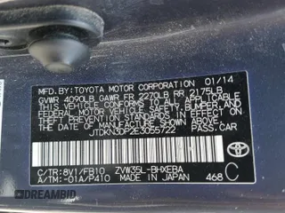 2014 Toyota Prius with VIN JTDKN3DP2E3055722, listed as a Copart auction lot 61860565 with 242,956 mi miles and Salvage title. Bid and sale history available at DreamBid. Image 12.