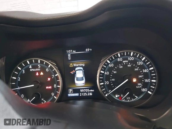 2019 Infiniti Q50 3.0t Signature Edition with VIN JN1EV7APXKM519048, listed as a IAAI auction lot 40445241 with 99,705 mi miles. Bid and sale history available at carsss.com. Image 7.