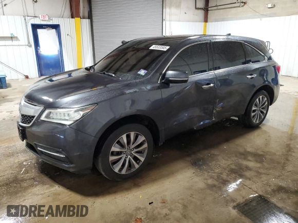 2016 Acura MDX w/Tech/Entertainment with VIN 5FRYD4H60GB057705, listed as a Copart auction lot 45533585 with 99,743 mi miles and Salvage Title. Bid and sale history available at carsss.com. Image 1.